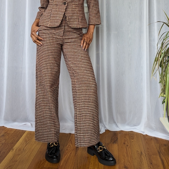 Modcloth Plaid Bell Bottom Pants / Size 0 - Picture 1 of 4